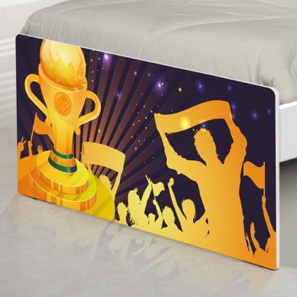 Imagem de Cama Solteiro Adesivada Futebol Troféu com Colchão
