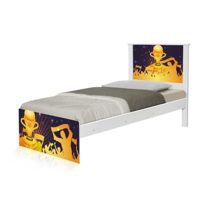 Imagem de Cama Solteiro Adesivada Futebol Troféu com Colchão