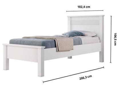 Imagem de Cama Solteiro Barcelona Com Auxiliar Conquista Branco