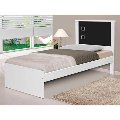 Imagem de Cama Solteiro Barcelona Flex Branca e Preta