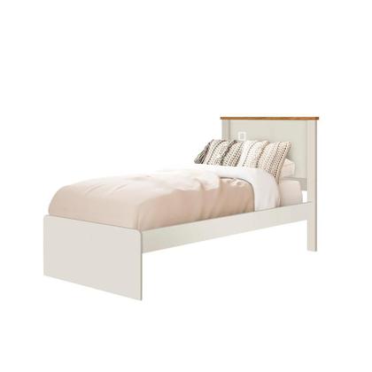 Imagem de Cama Solteiro Barcelona Off White e Madeira