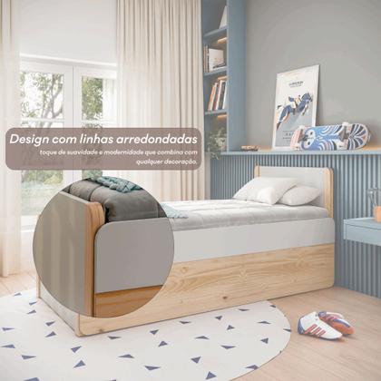 Imagem de Cama solteiro bau Flow Natural em Madeira Maciça