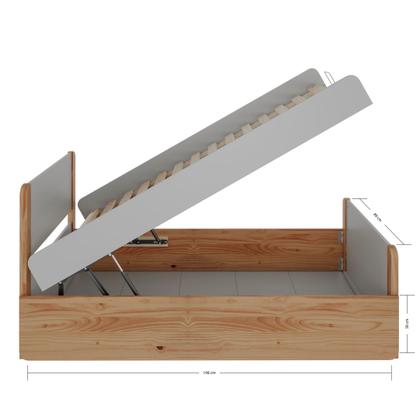 Imagem de Cama solteiro bau Flow Natural em Madeira Maciça