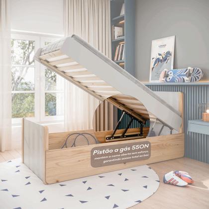 Imagem de Cama solteiro bau Flow Natural em Madeira Maciça