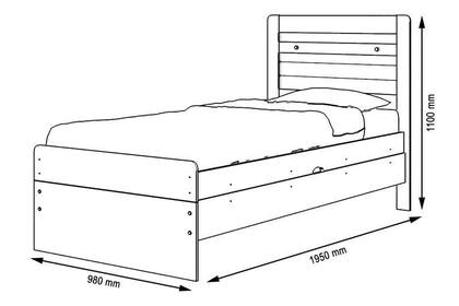 Imagem de Cama Solteiro Baú Larissa Branca Com Colchão