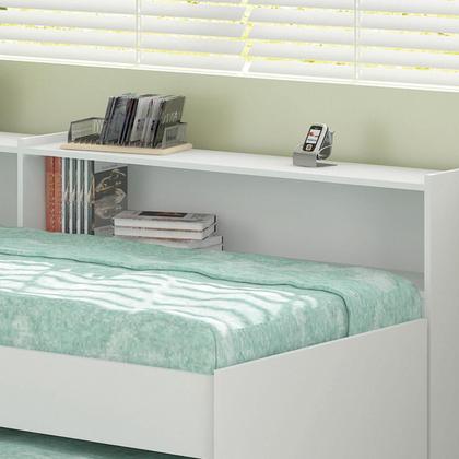 Imagem de Cama Solteiro Bicama com Estante Ditália BB-28-29 Branco