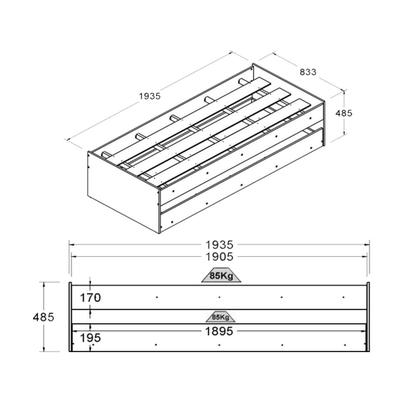 Imagem de Cama Solteiro Bicama Ditália CM-20 Cozy