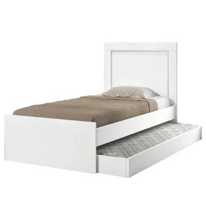 Imagem de Cama Solteiro Cambel Luara com Auxiliar Branca