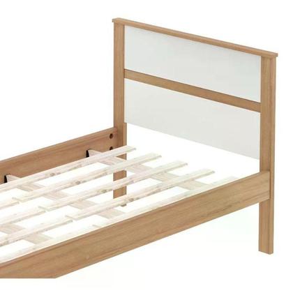 Imagem de Cama Solteiro Cm8004 E Mesa De Cabeceira Amendoa Branco