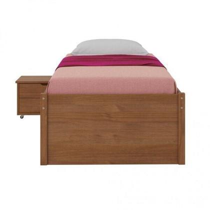 Imagem de Cama Solteiro com 3 Gavetas e 1 Mesa de Cabeceira Charme