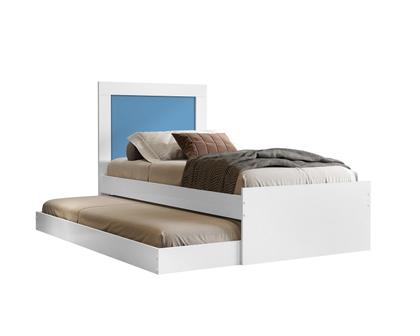 Imagem de Cama Solteiro Com Auxiliar Bicama Luara Quarto Varias Cores Com 2 Colchão