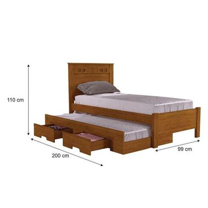 Imagem de Cama Solteiro Com Auxiliar Star New Cinamomo  Leifer Móveis