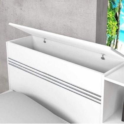 Imagem de Cama Solteiro com Baú 2 Gavetas e Cama Auxiliar Jade Yescasa