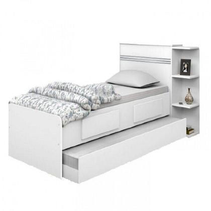 Imagem de Cama Solteiro com Baú 2 Gavetas e Cama Auxiliar Jade Yescasa