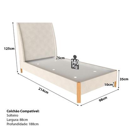 Imagem de Cama Solteiro com Cabeceira e Mesa de Cabeceira 100% MDF