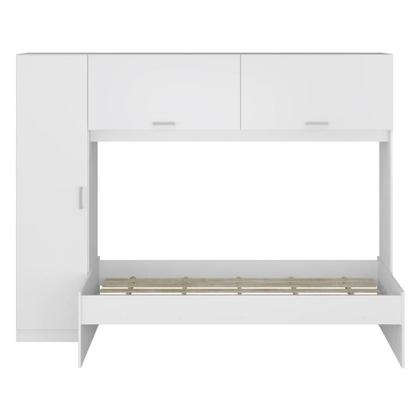 Imagem de Cama Solteiro com Colchão Incluso e Guarda Roupa Multimóveis Branco