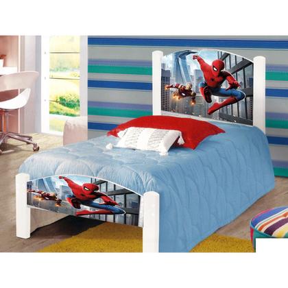 Imagem de Cama Solteiro Infantil Adesivada Spider com Grade de Proteção