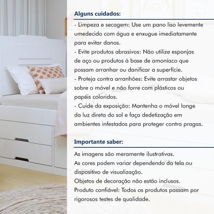 Imagem de Cama Solteiro Infantil com 5 Gavetas Puxador Embutido Alice Branco