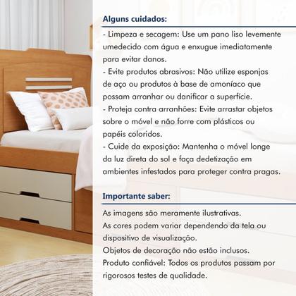 Imagem de Cama Solteiro Infantil com 5 Gavetas Puxador Embutido Alice Cinamomo/Off White