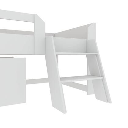 Imagem de Cama Solteiro Infantil com Escada e 2 Baús Serena Yescasa Branco