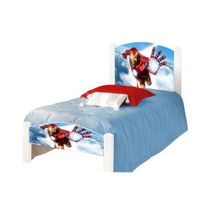 Imagem de Cama Solteiro Infantil Homem de Ferro Adesivada com Colchão 
