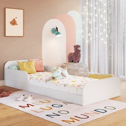 Imagem de Cama Solteiro Infantil Montessoriana CA050 Branco Yescasa