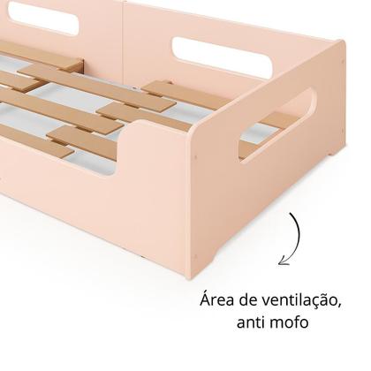 Imagem de Cama Solteiro Infantil Princesa Menina Grade Lateral MDF - Rose
