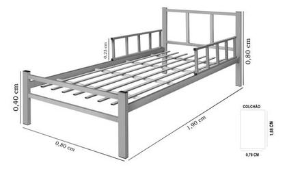 Imagem de Cama Solteiro Int. De Tubolar/aço Alojamentos.