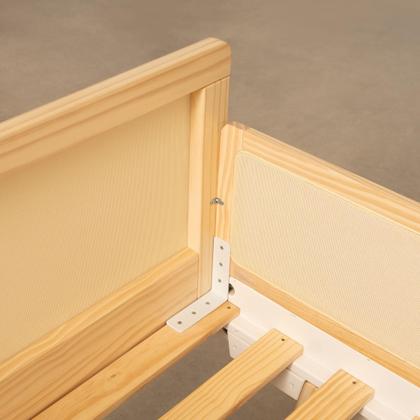 Imagem de Cama Solteiro Lift em Madeira Maciça com Rattan Casatema Branco/Natural