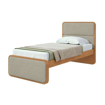 Imagem de Cama Solteiro Loop Amêndoa Clean 87521.503 - Móveis Lopas