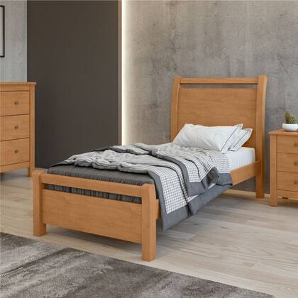 Imagem de Cama Solteiro Lopas Reali para colchão de 88 cm largura Amendoa Clean