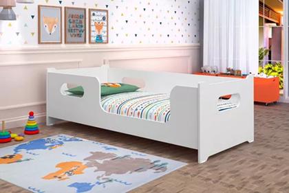 Imagem de Cama Solteiro Montessoriana Encanto  P/ Crianças -100% Mdf - Branca