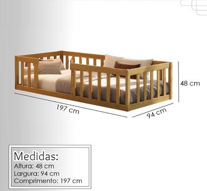 Imagem de Cama Solteiro Montessoriana Madeira Resistente Quarto