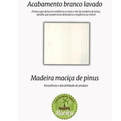 Imagem de Cama Solteiro Multifuncional com 1 Gavetão 1 Nicho e 4 Gavetas Madeira Maciça Pinus Branco Lavado