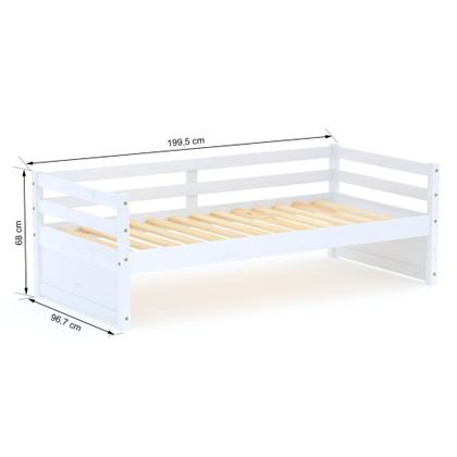 Imagem de Cama Solteiro Slim RB Madeira Maciça Branco Housin