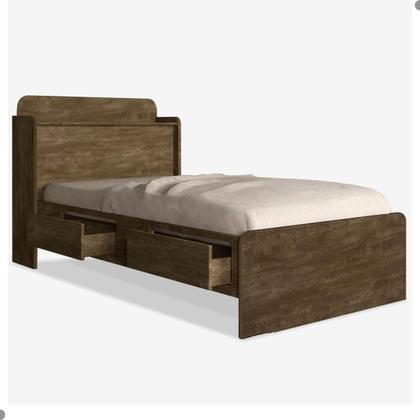 Imagem de Cama Solteiro Tamires Baú Castanho com Gavetas
