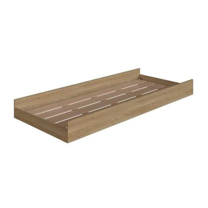 Imagem de Cama Treliche Infantil 188x78cm com Escada com Nichos Grade de Proteção e Gavetas Branco com Aveiro Oak