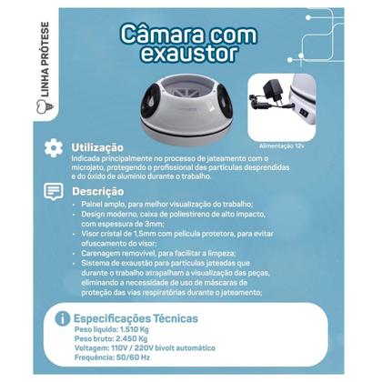 Imagem de Câmara para Desgaste com Exaustor Gold Line Bivolt - Essence Dental