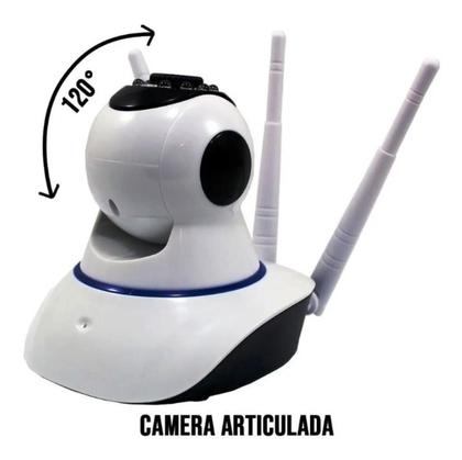 Imagem de Câmera 3 Antenas Ip Onvif Robô Visão Noturna Wifi Wireless