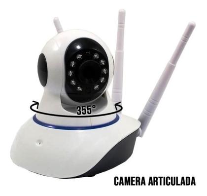 Imagem de Câmera 3 Antenas Ip Onvif Robô Visão Noturna Wifi Wireless