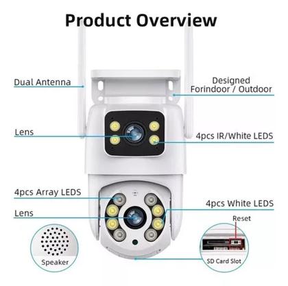 Imagem de Camera 5G Externa Duas Lente Ip A Prova D'água Wifi Dupla C/ Visao Noturna