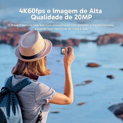 Imagem de Câmera Ação Akaso Brave 7 4k 20mp Tela Touch Ipx8 Com Eis