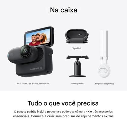 Imagem de Câmera acao Insta360 GO 3S 4K Vlog Mini À Prova DÁgua