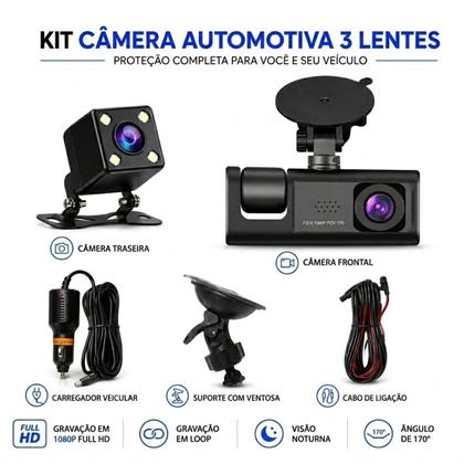 Imagem de Câmera Automotiva com Tela de 2 Polegadas e Full HD