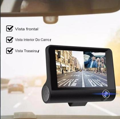 Imagem de Câmera Automotiva Full HD Dupla (Frontal/Ré) com Monitor LCD 4 Polegadas