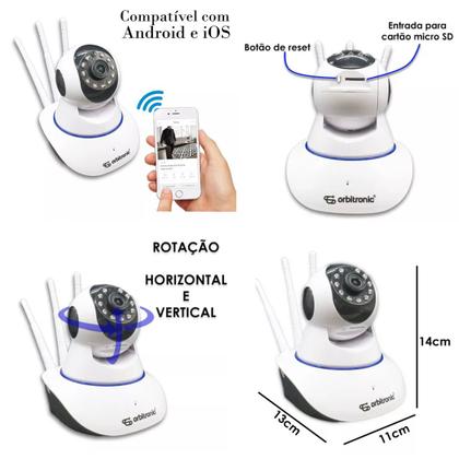 Imagem de Câmera Babá Eletrônica Full HD Wifi 360 Ip Visão Noturna Microfone Áudio