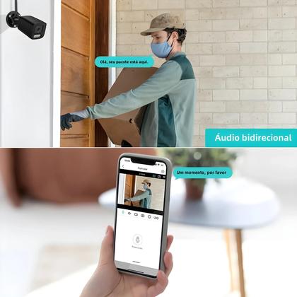 Imagem de Câmera Bullet WiFi Externa Com Detecção Humana Por IA, Vigilância De Vídeo IP Onvif CCTV