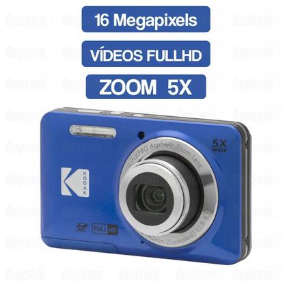 Câmera Compacta Kodak Pixpro Fz55 16mp Full Hd 5x Zoom - Azul