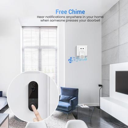Imagem de Câmera de campainha de vídeo sem fio 1080P com campainha, visão noturna