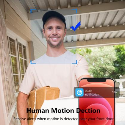 Imagem de Câmera de campainha eudic J1 Wireless 1080P com carrilhão preto